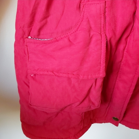 Faux Fur Red Parka Winter/Fall Hooded - Picture 7 of 8